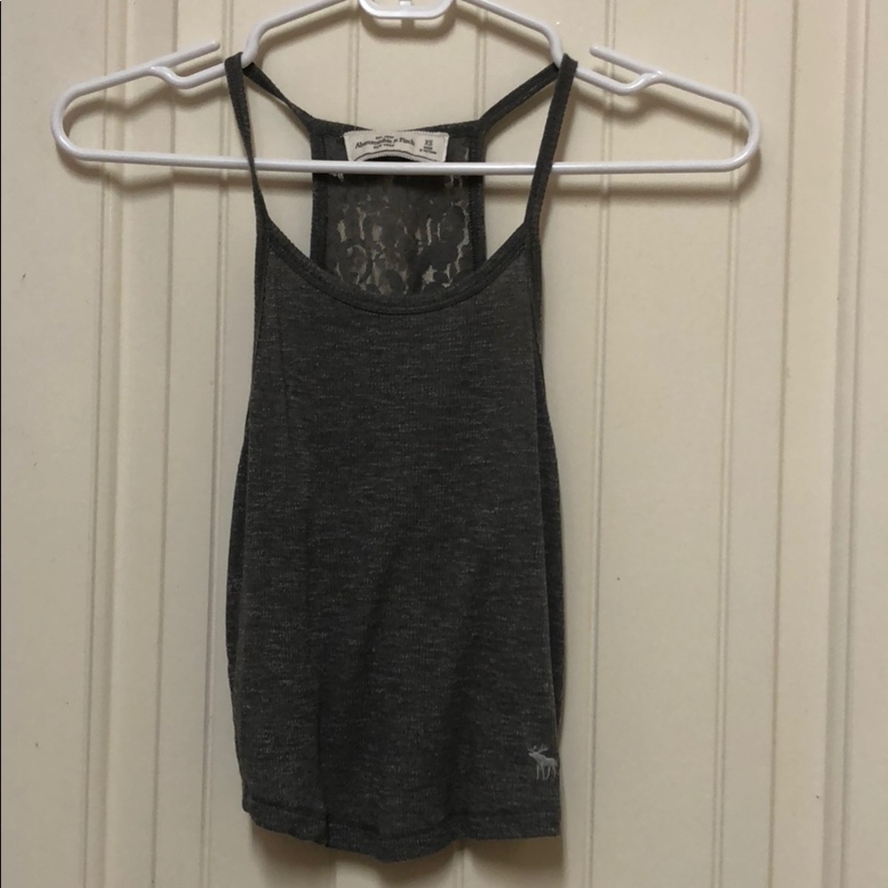 Abercrombie & Fitch Gray Top with lace accent